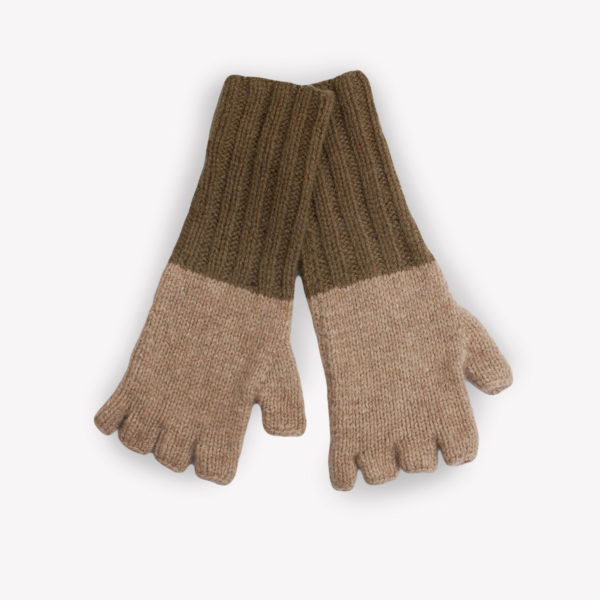 Olive Otter Fingerless Gloves